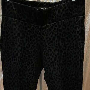 Torrid Black Velvet Leopard Pants NWOT